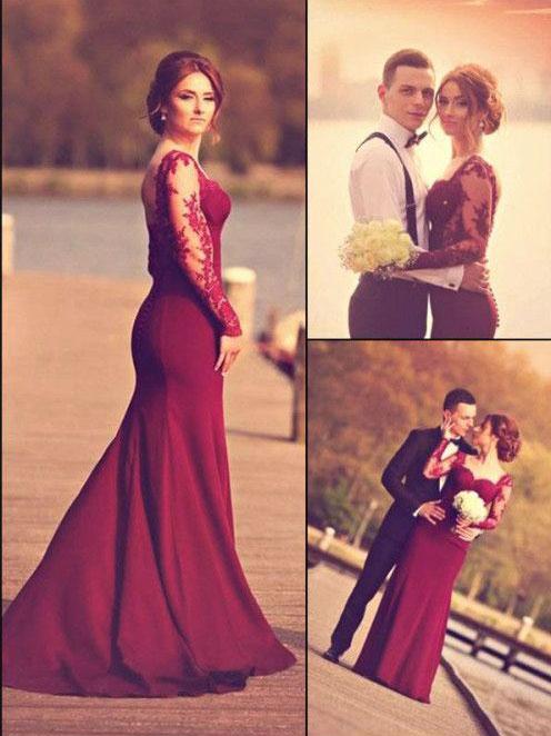 Trumpet/Mermaid Sweetheart Long Satin Prom Formal Evening Dresses with Applique
