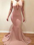 Trumpet/Mermaid Scoop Sweep/Brush Train Sleeveless Jersey Plus Size Dresses with Ruffles