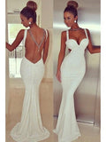 Trumpet/Mermaid Straps Long Sequins Sleeveless Prom Formal Evening Dresses with Sequins