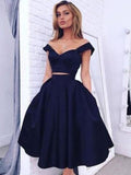 A-Line/Princess Off-the-Shoulder Taffeta Sleeveless Short/Mini Prom Evening Dresses