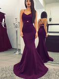 Trumpet/Mermaid Spaghetti Straps Sleeveless Sweep/Brush Train Elastic Woven Satin Evening Dresses with Ruched