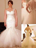 Trumpet/Mermaid Straps Floor-Length Sleeveless Organza Wedding Dresses