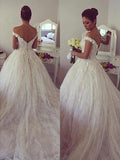 Ball Gown Off-the-Shoulder Court Train Sleeveless Wedding Dresses