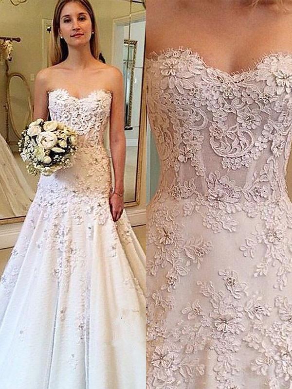 A-Line/Princess Sweetheart Court Train Sleeveless Wedding Dresses Dessiny A-Line/Princess Sweetheart Court Train Sleeveless Wedding Dresses Dessiny