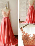 A-Line/Princess Sweetheart Chiffon Long Sleeveless Bridesmaid Dresses with Lace