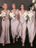 A-Line/Princess V-neck Chiffon Long Sleeveless Bridesmaid Dresses