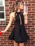 A-Line/Princess Jewel Satin Sleeveless Short/Mini Homecoming Dresses