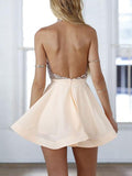 A-Line/Princess Halter Chiffon Sleeveless Short/Mini Prom Dresses with Sequin