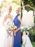 A-Line/Princess Sweetheart Sweep/Brush Train Sleeveless Tulle Wedding Dresses