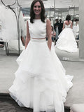A-Line/Princess Bateau Court Train Sleeveless Chiffon Wedding Dresses
