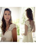 A-Line/Princess V-neck Sweep/Brush Train Sleeveless Tulle Wedding Dresses with Other