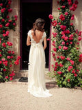 A-Line/Princess V-neck Sweep/Brush Train Sleeveless Tulle Wedding Dresses with Other