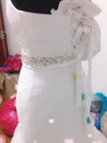 Trumpet/Mermaid Sweetheart Court Train Sleeveless Tulle Bridal Gown with Beading