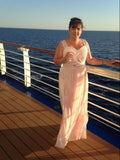 A-Line/Princess Straps Sleeveless Long Chiffon Mother of the Bride Dresses with Beading