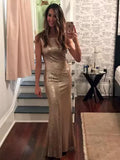 Sheath/Column Bateau Long Sequins Prom Evening Formal Dresses