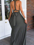 Empire V-neck Long Chiffon Prom Evening Formal Dresses with Ruched