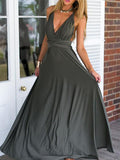 Empire V-neck Long Chiffon Prom Evening Formal Dresses with Ruched