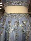A-Line/Princess Bateau Satin Sleeveless Short/Mini Two Piece Homecoming Dresses with Beading