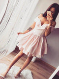 A-Line/Princess Off-the-Shoulder Satin Sleeveless Short/Mini Dresses with Ruffles