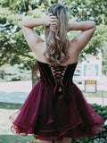 A-Line/Princess Sweetheart Organza Sleeveless Short/Mini Dresses with Ruffles