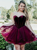 A-Line/Princess Sweetheart Organza Sleeveless Short/Mini Dresses with Ruffles