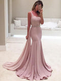 Trumpet/Mermaid One-Shoulder Sweep/Brush Train Chiffon Sleeveless Prom Evening Dresses with Ruffles